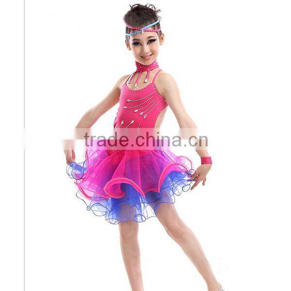 Good Luxury kids professional american competition latin dance costume latin dance cha cha cha dress