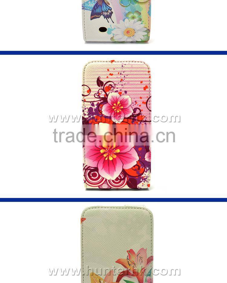 Flower Design Flip Leather Case For Samsung S4 I9500