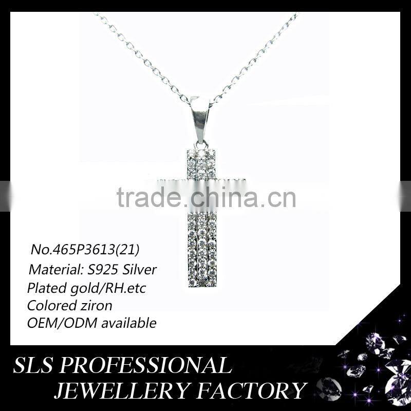 Silver cross pendant with 925 natural stone pendant for children gift party occasions charms