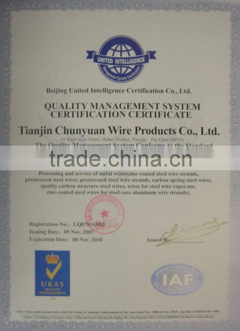 Hot-dipped Galvanized Steel Wire for ACSR Conductor