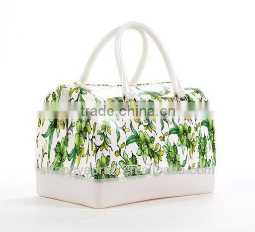 Latest fashionable flower bags/pvc handbags for lady