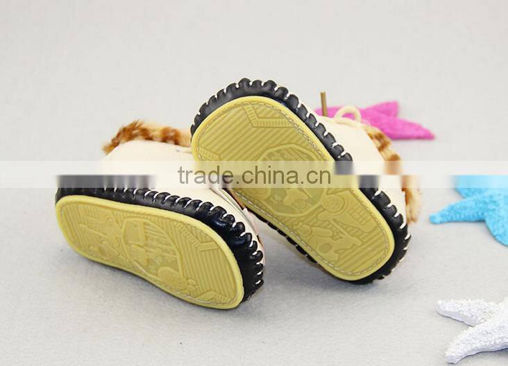 2015 new children baby winter shoes children Baby Toddler Soft Bottom pure handmade leather shoes