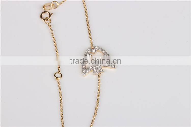 Lovely fish shape bracelet 925 cheap silver bracelet with CZ bracelet