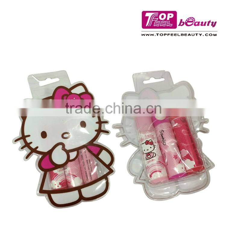Hello kitty shape lip balm kids makeup sets