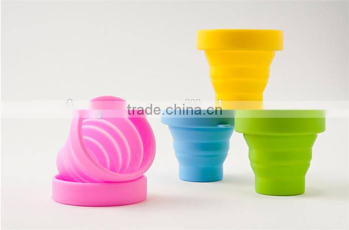 100% Food grade silicone travel mug with silicone sleeve lid,silicone baby travel cu
