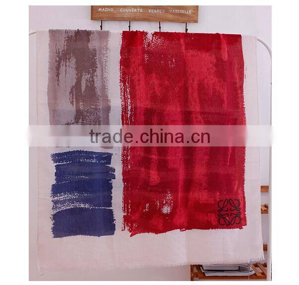 Wholesale Ladies Fashion Scrawl Large Cotton Printed Shawl