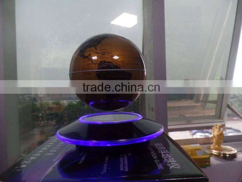Customized LED lighting 8inch cheap gold magnetic levitation globe for sales