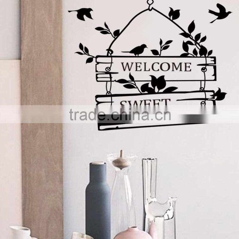 Welcome sweet home decoration wall decals ZYVA-8253-NA decorative removable vinyl wall stickers for home