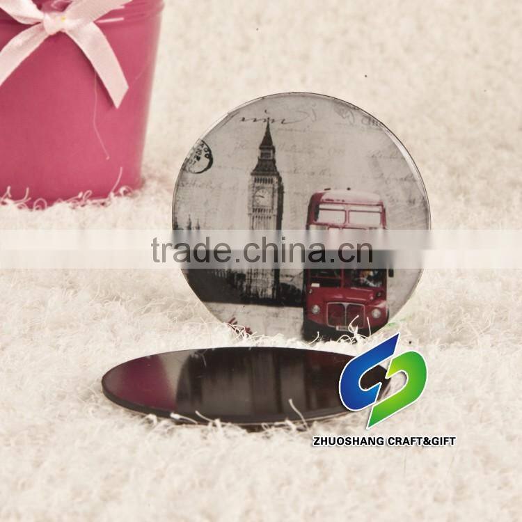 best selling round shape crystal glass fridge magnet/PARIS fridge magnet high quality Fridge MagnetFridge Magnet