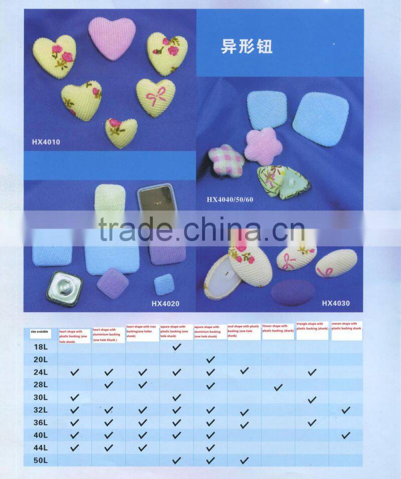 Oval Shape Fabric Covered Shank Button -- F1558