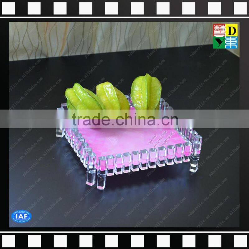 Hot sale Clear Acrylic square serving wedding trays for candy/fruits