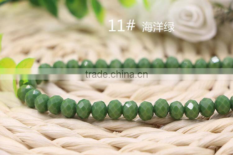 Solid Blue 2mm to 12mm AAA Quality Wholesales Price Loose Jade Crystal Facted Roundelles Glass Beads for Jewelry Cheapest