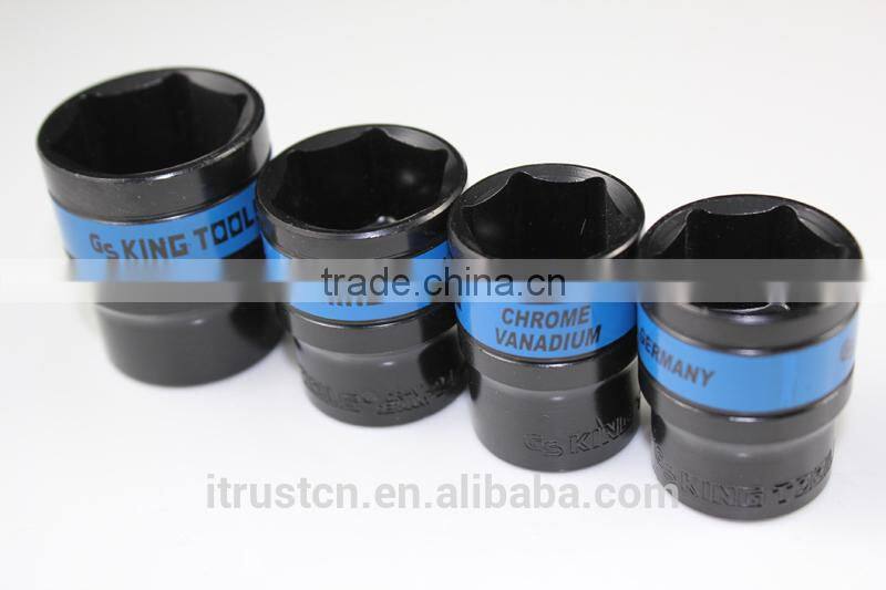 king tools 12PT black Short Socket wrench with blue belt 1/2" DR Tool KT005