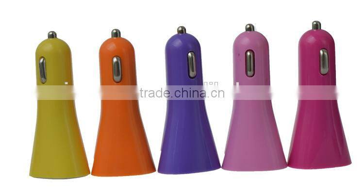 2015 new horn 2 port usb led car charger for cellphone