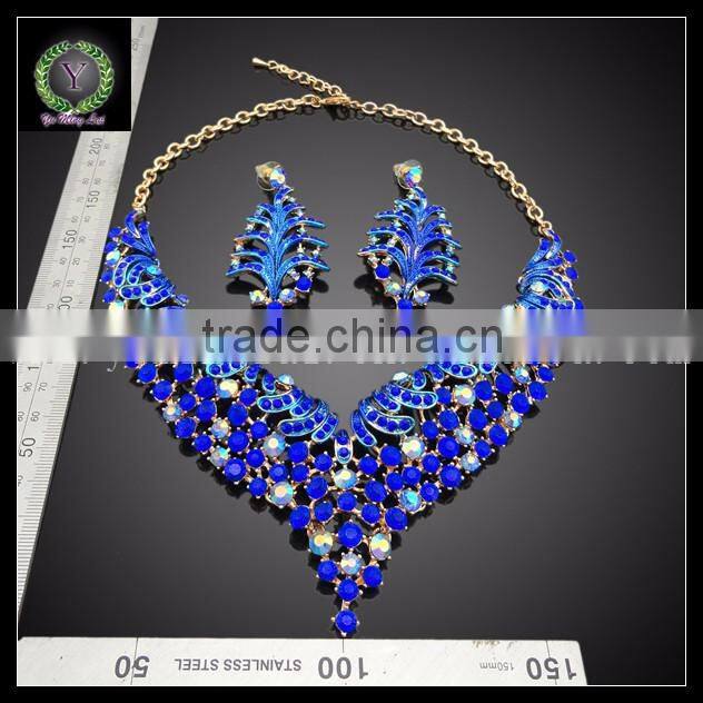American latest romantic jewelry sets pink flower shape jewelry sets high quality 18K gold plated jewelry sets for women kHK714