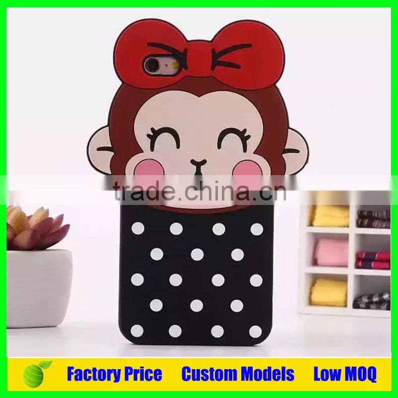Lovely monkey silicone mobile 3d phone case for Sony Xperia Z2 L50t phone back cover case