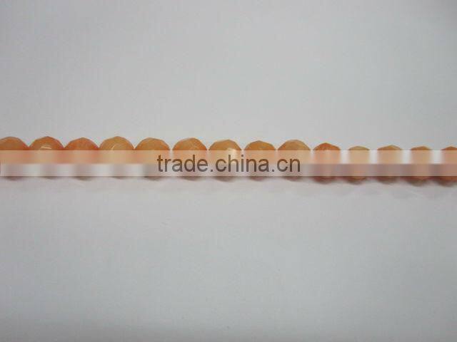Bamboo Coral faceted round beads