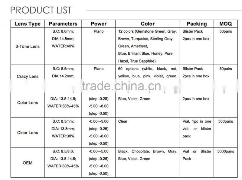 Newest Design Christmas beauty hot selling contact lens lens manufacturer