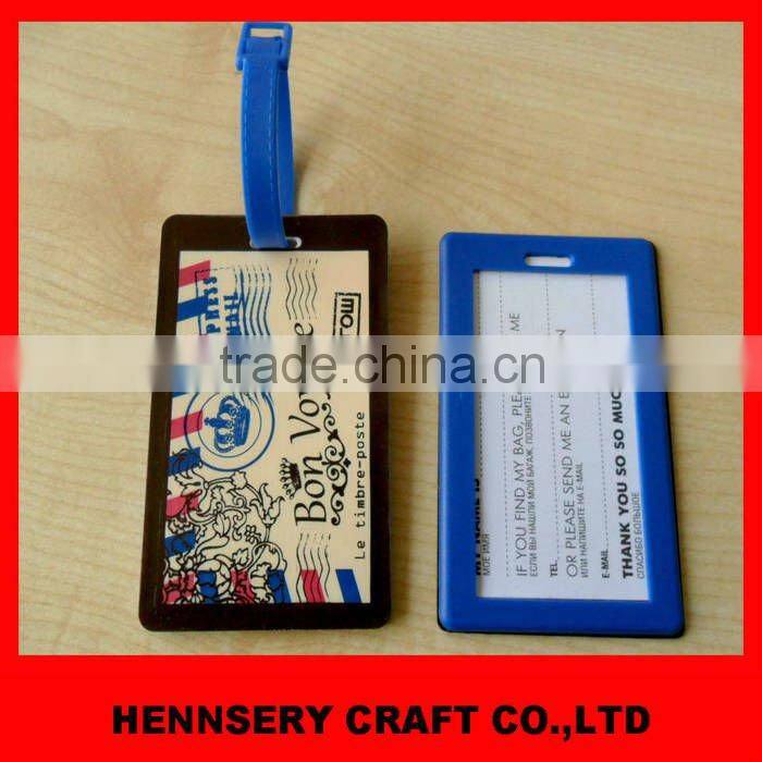 Fashion 3D Soft custom Pvc bag Tag