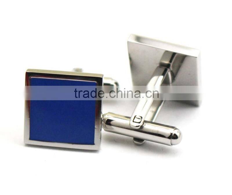 Wholesale Blue Square Shape Stainless Steel Cuff link