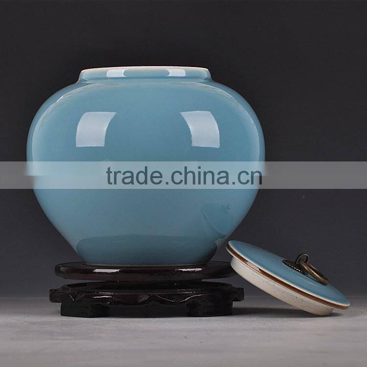 Food grade glazed jingdezhen ceramic storage jar for tea leave