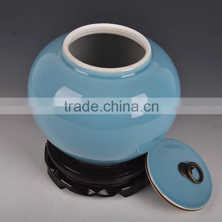 Food grade glazed jingdezhen ceramic storage jar for tea leave