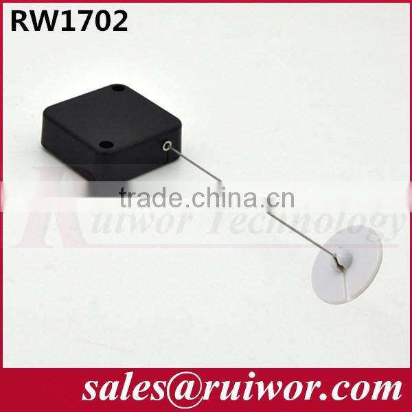 Square Retractable security wire used in mobile phones stores install by 3M foam sticker