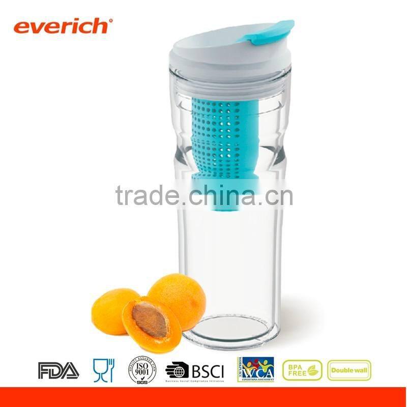 16oz Double wall tritan tumbler with flip lip and fruit infuser