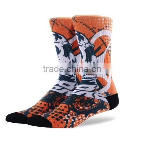 2016 newest design dye sublimation basketball socks