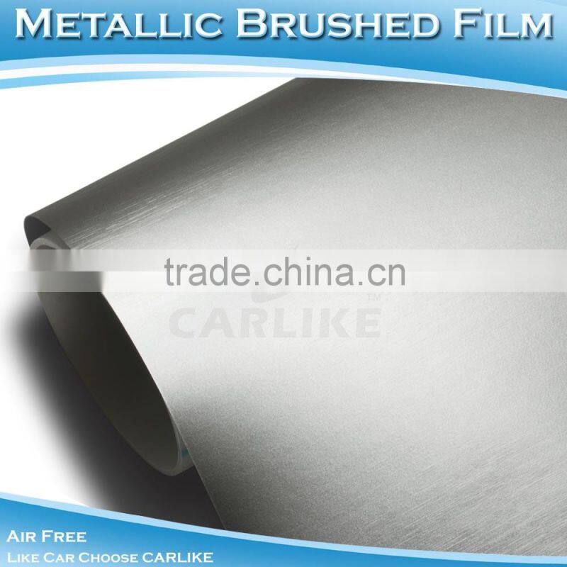 CARLIKE Air Channels Auto Chrome Brush Adhesive Foil Brushed Vinyl Sticker