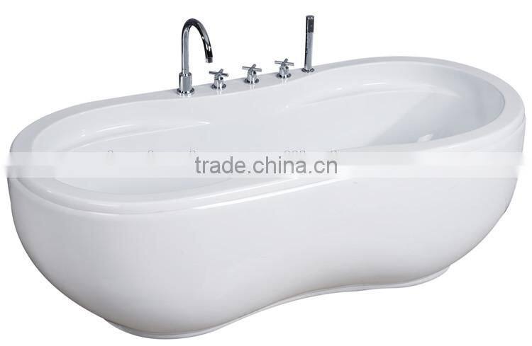SUNZOOM peanut bathtub,oval embeded acrylic bathtub,elliptical acrylic free standing bathtub