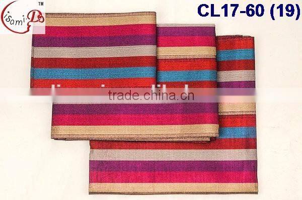 CL17-60(19) March promotion big sale colorful line African high quality new Aso oke headtie handcut three pieces aso oke headtie
