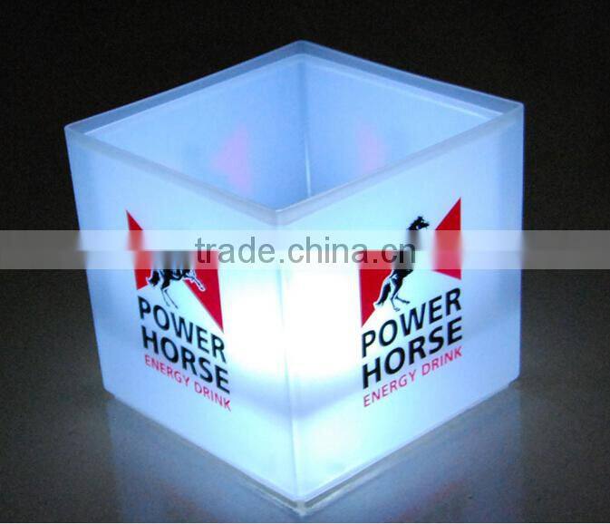 plastic battery light up LED ice bucket illuminated ice buckets