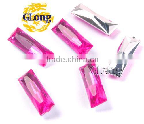 7*21mm Acrylic Point Back Rectangular Mix Color Bling Rhinestone&Crystal For Stylish Bags Garment Shoes #GY014-21P(Mix-s)