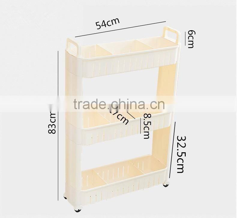 Homeware 4 Layers folding bath kitchen laundry room storage organizer removable plastic shelf with Handel