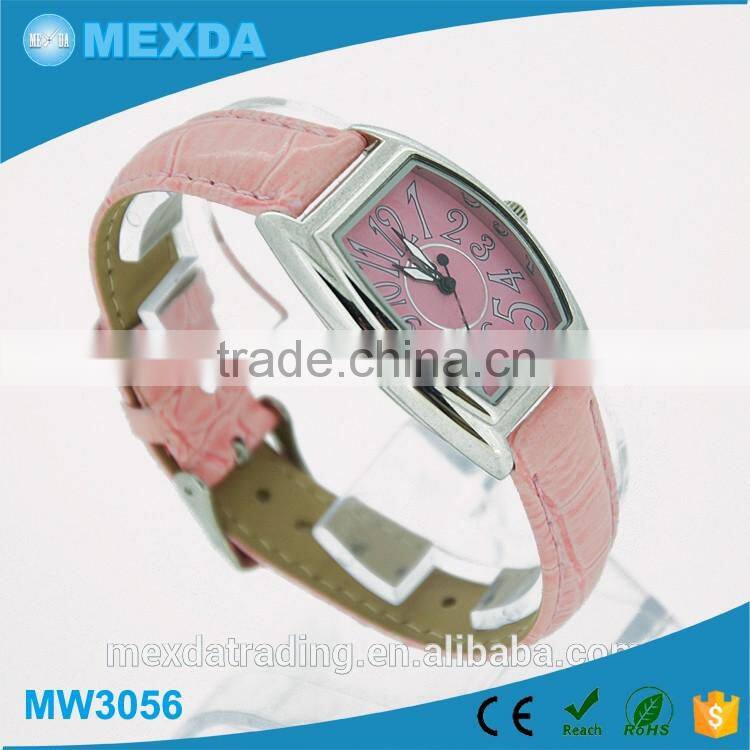 New times japan movt pink leather strap beautiful ladies watch