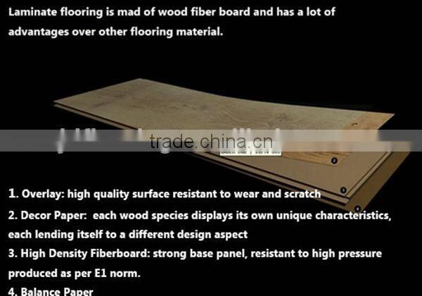 Wax edge waterproof laminated wooden flooring indoor flooring collection