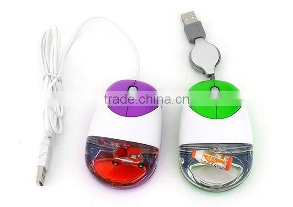 Retractable USB Mini Liquid Mouse with Personalized Floater