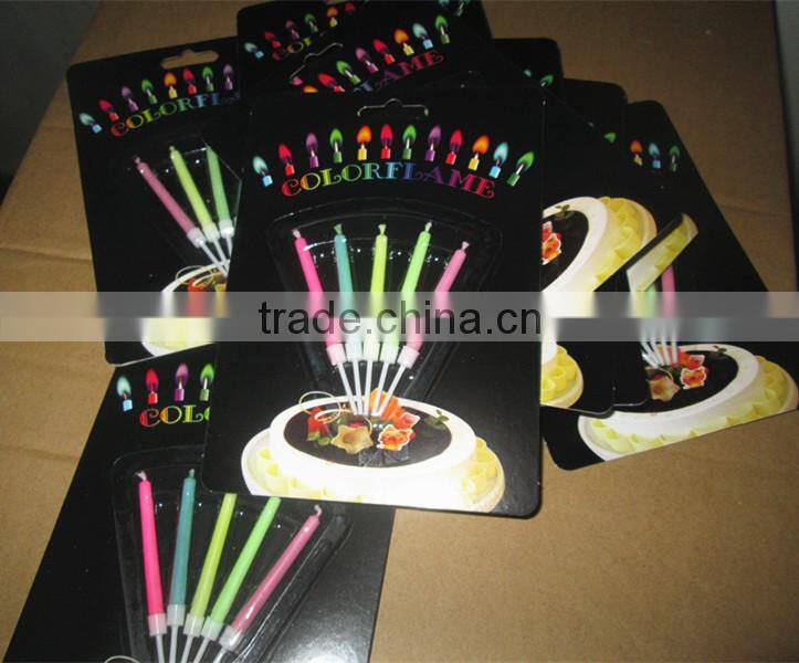 Colored flame candles