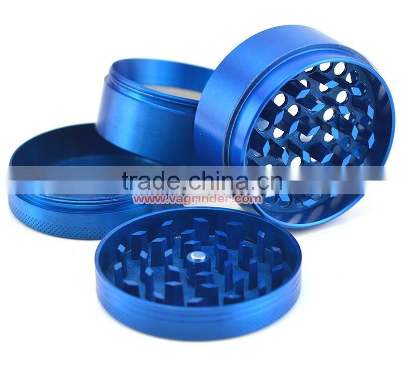 Aluminum Rasta Grinder 2.2" 4 Piece Tobacco Herb Spice Crusher Muller Gift Box