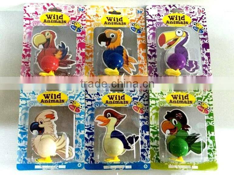 EVA paper windup jumping toys lovely bird promotion game
