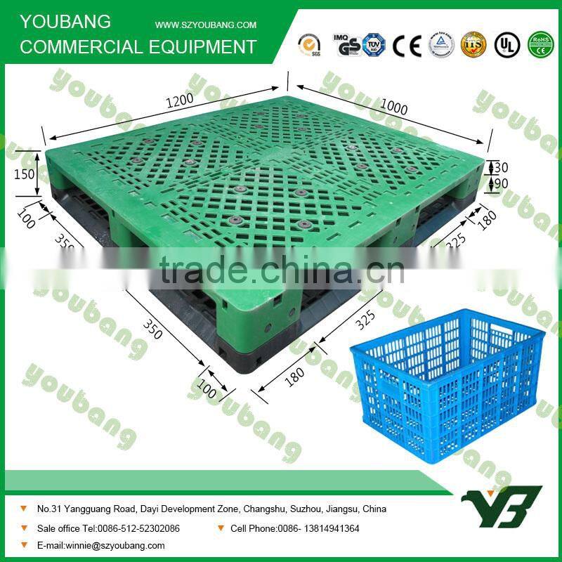 1200*1000single faced plastic pallet , with 14 steel inside