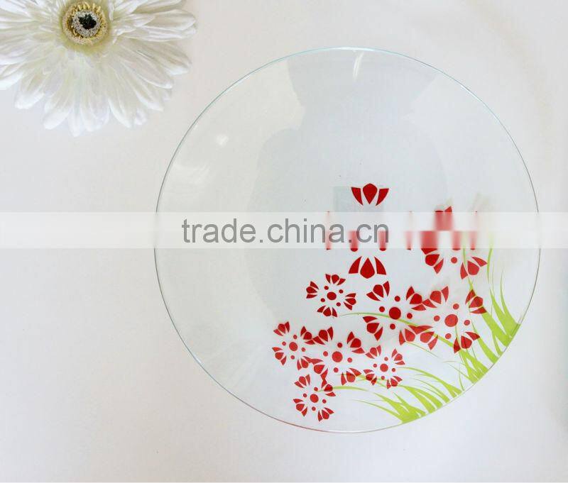 7" 8" 9" round square cheap colored glass dinnerware