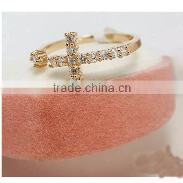 cross diamonds korea simple design finger rings