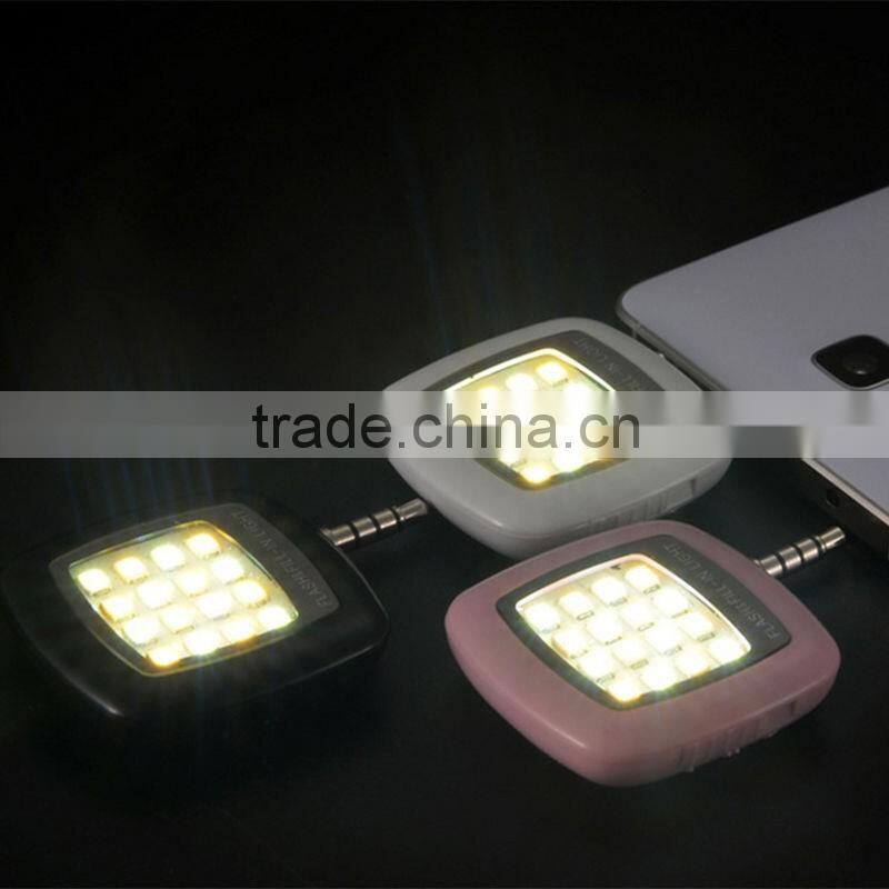 Smart Selfie 16 LED Camera External Flashlight For IOS Android Smartphone 3.5mm