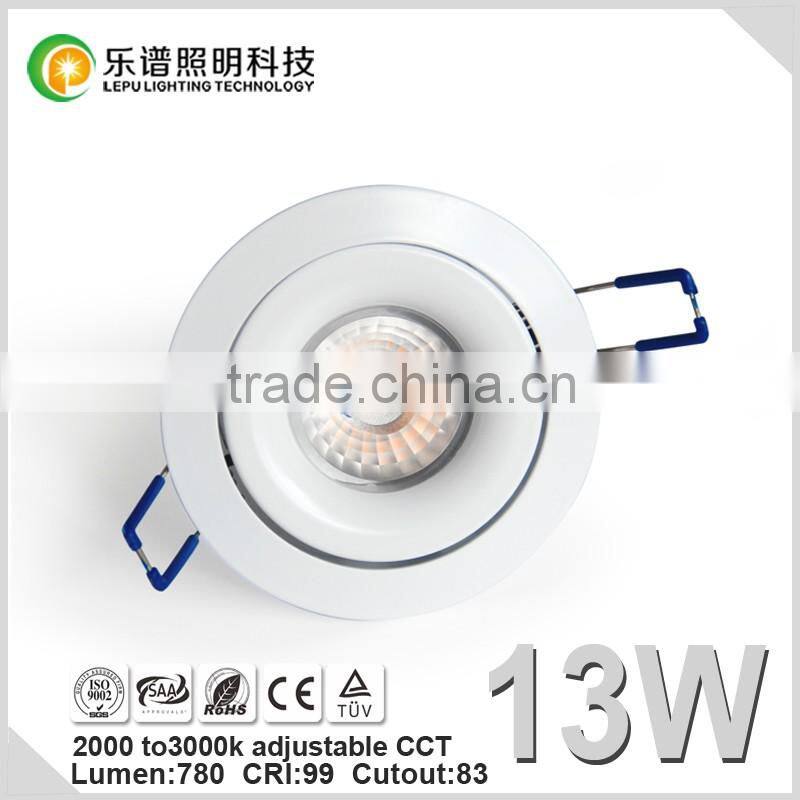 TUV SAA Lepu Cutout 83mm cob led downlight super dimming