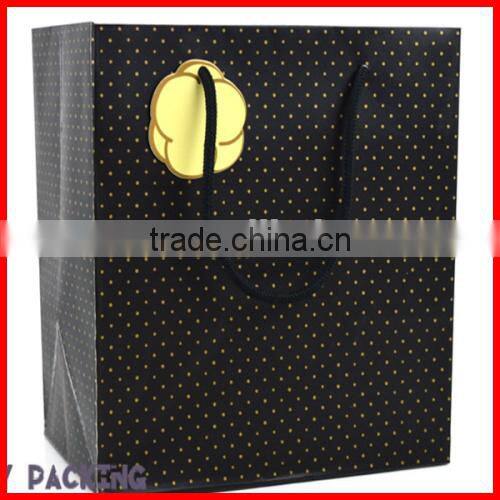 New Design Simple Craft Fancy White or Black Dot Printing Shopping Bags
