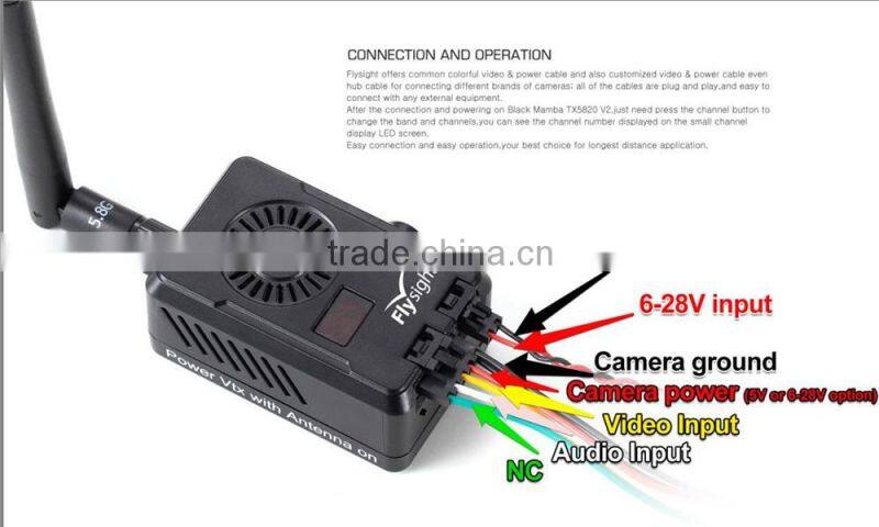 G2856 5.8Ghz 2W 40ch long range powerful fpv wireless AV transmitter FPV sender Flysight Black Mamba TX5820 V2