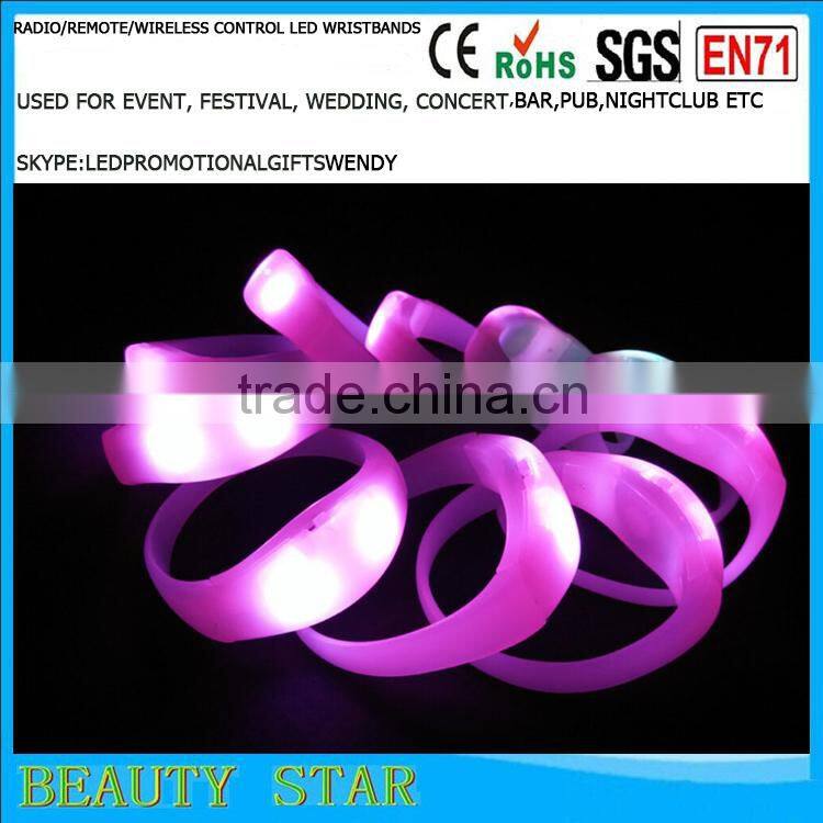 Hot selling led bracelet logo,customized led bracelet logo,radio/remote/wireless led bracelet logo for party,festival