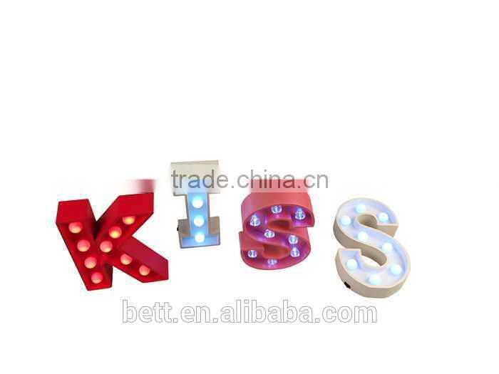 Led crystal bulb white ,red ,pink heart shape marquee letters lights for wedding decoration